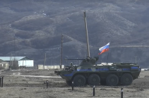 Российские миротворцы выполнили упражнения стрельб из стрелкового оружия и штатного вооружения БТР-82А на полигоне в Нагорном Карабахе