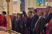 Глава МИД Арцаха принял участие в литургии в Кафедральном соборе Св. Гевонда в Бербанке