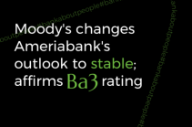 Moody's changes Ameriabank's outlook to stable; affirms Ba3 rating