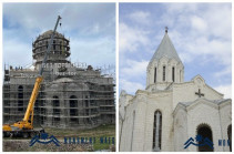 Ադրբեջանցիները քանդել են Շուշիի Ղազանչեցոց տաճարի խաչաձև լուսամուտն և պատկերաքանդակը (Լուսանկարներ)