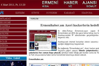 Ermenihaber.am again attacked by Azerbaijani hackers 