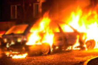 Car catches fire on Meghri-Tghkut motorway 