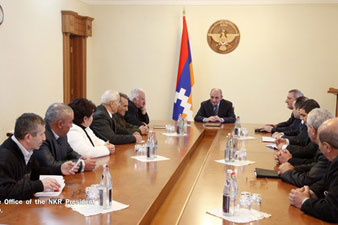 Bako Sahakian meets with members of NKR Communist Party 