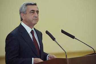Serzh Sargsyan makes statement on Kesab situation in The Hague 