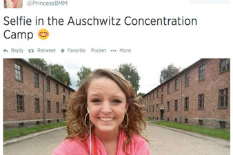 Селфи в Освенциме возмутило пользователей Twitter