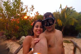 Lightning strikes couple's vacation selfie; no flash needed