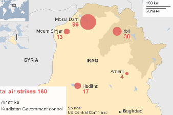 US airstrikes to support Iraqi troops under attack