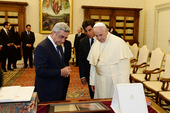 Armenian president meets Pope Francis in Vatican 