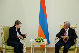 Serzh Sargsyan receives UNDP Administrator Helen Clark 