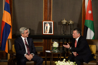 Armenian President Serzh Sargsyan meets Jordan’s King Abdullah II