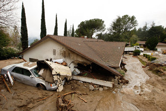 California mudslide: Homes evacuated north of Los Angeles