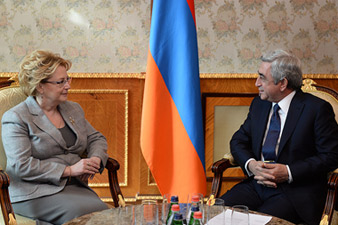 Armenian president receives delegation led by Russian health minister 