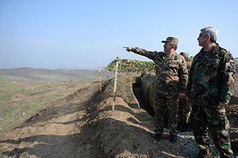 President Serzh Sargsyan visits army defensive line 