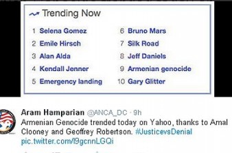 Armenian Genocide trends on Yahoo