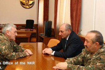 NKR president receives chief military inspector under Armenian president