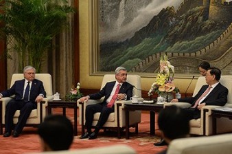 ՀՀ նախագահը հանդիպել է ՉԺՀ ժողովրդական ներկայացուցիչների համաչինական ժողովի մշտական կոմիտեի նախագահի հետ