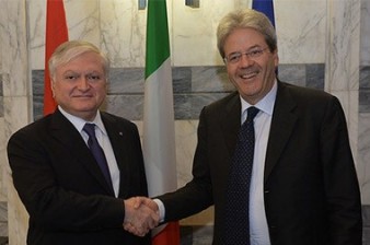Foreign Minister Edward Nalbandian  met Foreign Minister of Italy Paolo Gentiloni