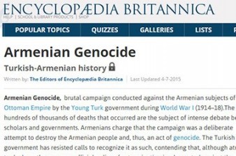 Encyclopædia Britannica replaces words “Armenian massacres” with “Armenian Genocide”