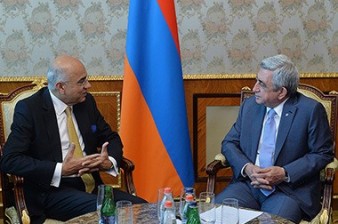 Armenian president hosts IMF official