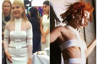 Платье Тимошенко сравнили с нарядом Лилу из «Пятого элемента»