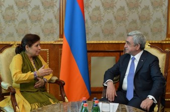 Президент Армении принял заместителя генсека ООН Шамшад Ахтар