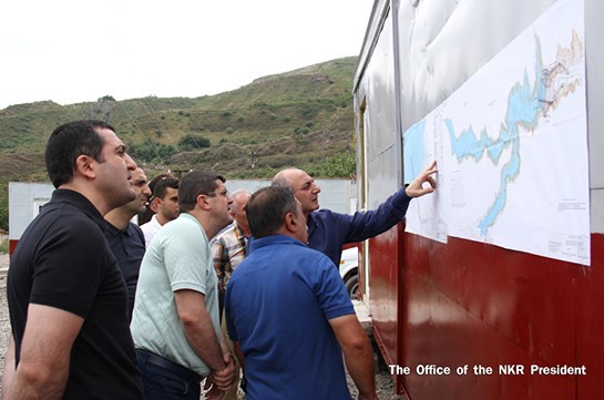 Президент НКР ознакомился с процессом строительства ГЭС на реках Агари и Ахавно