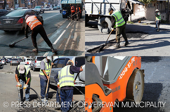Մայրաքաղաքի փողոցներում մեկնարկել են ասֆալտբետոնե ծածկի ընթացիկ նորոգման աշխատանքները