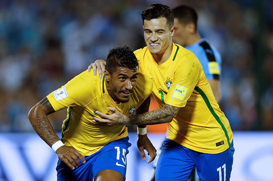 Хет-трик Паулиньо принёс Бразилии волевую победу над Уругваем в отборе ЧМ-2018