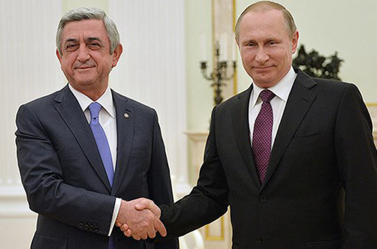Президент России поздравил Сержа Саргсяна с 25-летием установления дипломатических отношений