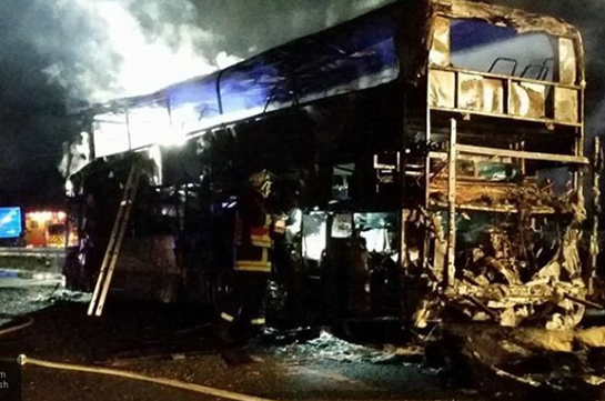 Բուլղարիայում ռուս զբոսաշրջիկներ տեղափոխող ավտոբուս է այրվել