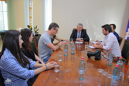 Спикер парламента НКР встретился с представителями европейских СМИ