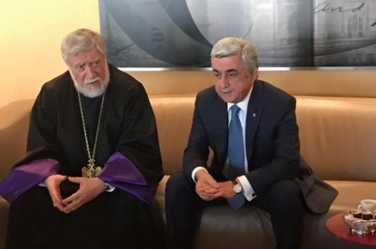 Президент Армении в аэропорту Женевы провел кратковременную встречу с Католикосом Киликийским