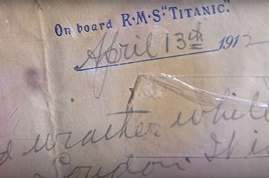 Письмо с «Титаника» продано в Британии за рекордную сумму (Видео)