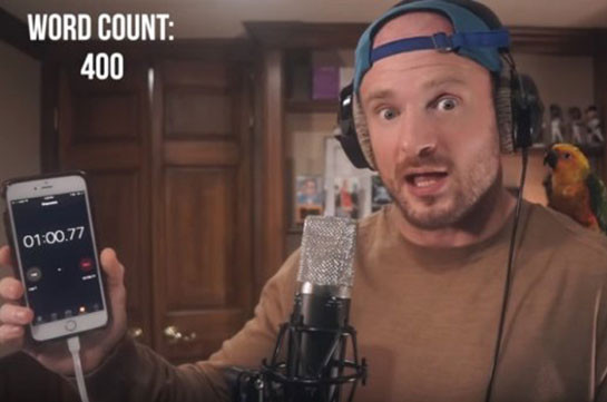 Американский рэпер прочитал 400 слов за минуту (Видео)