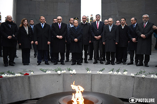 Президент Ливана в Ереване почтил память жертв Геноцида армян