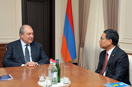 Президент Армен Саркисян принял посла Китая в Армении