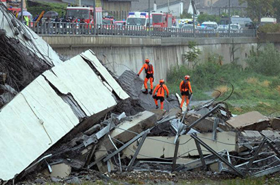 До 20 человек числятся пропавшими без вести после обрушения моста в Генуе
