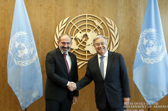 Armenia’s PM discusses conduction of snap parliamentary elections with UN Secretary General
