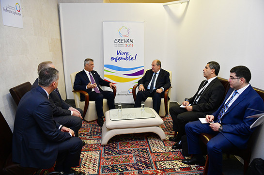 Президент Армен Саркисян встретился с президентом Косово Хашимом Тачи