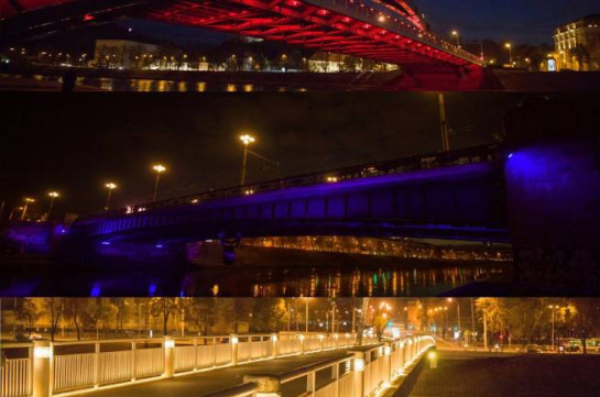 Վիլնյուսի կենտրոնական կամուրջները լուսավորվել են Հայաստանի դրոշի գույներով
