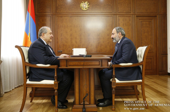 Armenia’s president receives PM Nikol Pashinyan