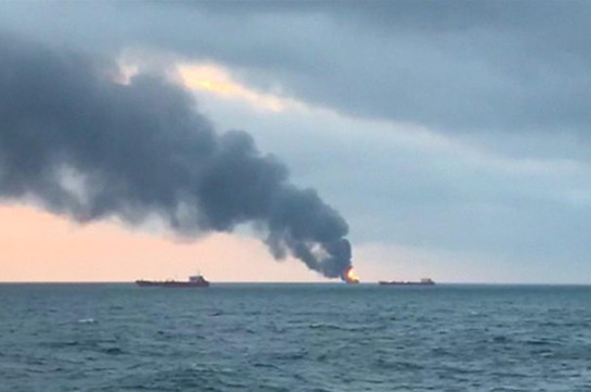Russian rescue amid deadly blaze on two cargo ships off Crimea