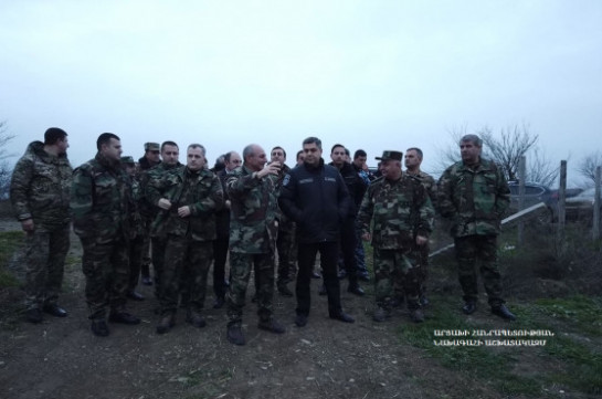 Президент НКР и директор СНБ Армении посетили южный участок арцахо-азербайджанской границы