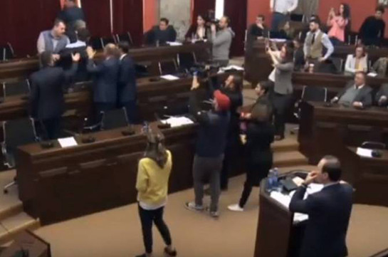 В Грузии на заседании комитета  по юридическим вопросам произошло физическое противостояние (Видео)