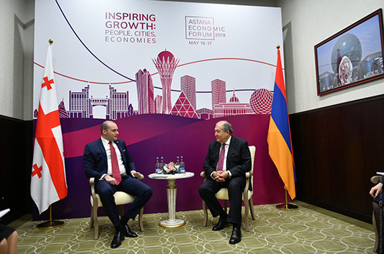 Հայ-վրացական հարաբերությունները զարգացման մեծ ներուժ ունեն. Արմեն Սարգսյանը հանդիպել է Վրաստանի վարչապետ հետ