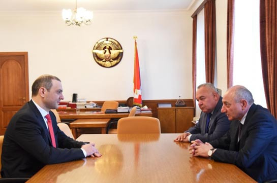 Armenia's Security Council Secretary meets with Artsakh President