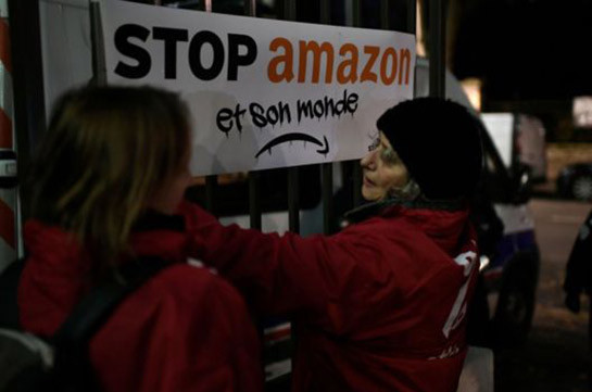 Black Friday protest: French activists block Amazon warehouse