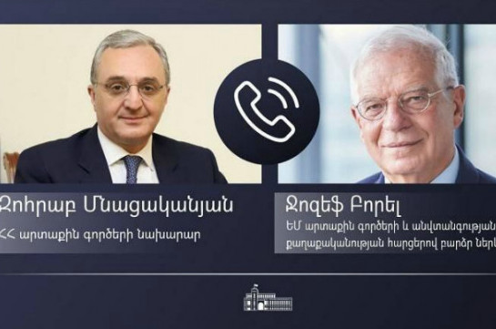 Armenia's FM had a phone conversation with High Representative of the EU for Foreign Affairs and Security Policy Josep Borrel and Azerbaijani FM