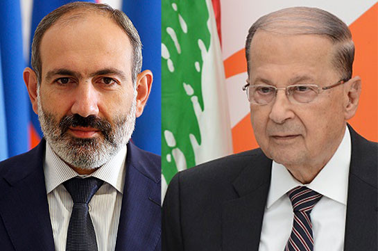 Armenia's PM holds phone conversation with Lebanese President Michel Aoun
