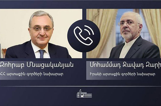 Armenian, Iranian FMs hold phone conversation